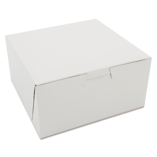 Bakery Boxes & Containers | SCT 905 6 in. x 6 in. x 3 in. Paper One-Piece Non-Window Bakery Boxes - White (250/Carton) image number 0