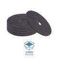 Floor Pads-Stripping | Boardwalk BWK4015BLA 15 in. Diameter Stripping Floor Pads - Black (5/Carton) image number 3