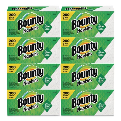 Luncheon Napkins | Bounty 96595 12-1/10 in. x 12 in. 1-Ply Quilted Napkins - White (8/Carton) image number 0