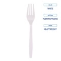 Disposable Forks | Boardwalk BWKFORKHWPPWH Heavyweight Polypropylene Fork Cutlery - White (1000/Carton) image number 3