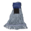 Mop Heads | Carlisle 369418S14 36 x 6 x 3 Looped-End Cotton Mop - Medium/Blue image number 1