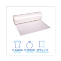 High-Density Trash Bags | Boardwalk V8647ENKR01 43 in. x 47 in. 56 gal. 19 Microns High-Density Can Liners - Natural (150/Carton) image number 5