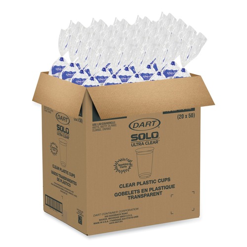 Cups | Dart TR16 16 oz. Ultra Clear Plastic Cups - Clear (1000/Carton) image number 0