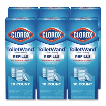 TOILET BRUSHES | Clorox CLO31620 ToiletWand Disinfecting Refill Heads - Blue/White (6 Packs/Carton)