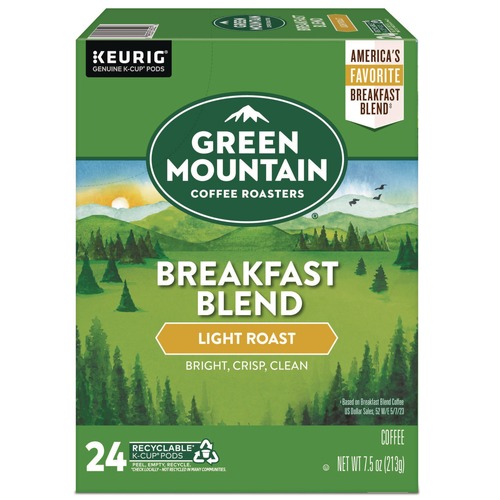 Coffee - Caffeinated | Green Mountain Coffee 5000378718 Coffee K-Cup Pods - Breakfast Blend (24/Box) image number 0