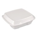 Food Containers & Lids | Plastifar 12095 9 in. x 9 in. x 3 in. Secure Two Tab Latch Poly Bag Foam Hinged Lid Container - White (200/Carton) image number 2