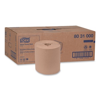 Tork 8031000 8 in. x 1000 ft. Universal Notched Hand Towel Roll - Natural (6 Rolls/Carton)