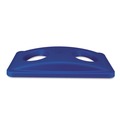 Waste Receptacle Lids | Rubbermaid Commercial FG269288BLUE 20.38 in. x 11.38 in. x 2.75 in. Lid for Slim Jim Bottle Recycling Container - Blue image number 4