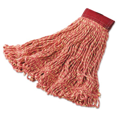 Mop Heads | Rubbermaid Commercial FGD25306RD00 Super Stitch Large Cotton/Synthetic Blend Mop Heads - Red (6/Carton) image number 0