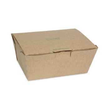 Pactiv Corp. NOB03KECTE 6.54 in. x 4-1/2 in. x 3.25 in. EarthChoice Tamper Evident OneBox Paper Box - Kraft (160/Carton)