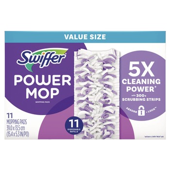 Swiffer 80769158 PowerMop 11.41 in. x 5.31 in. Mopping Pads (2/Carton)