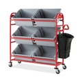 Carts | Rubbermaid Commercial 2144269 57 in. x 18.5 in. x 55 in. 450 lb. Capacity Metal Tote Picking Cart - Red image number 1