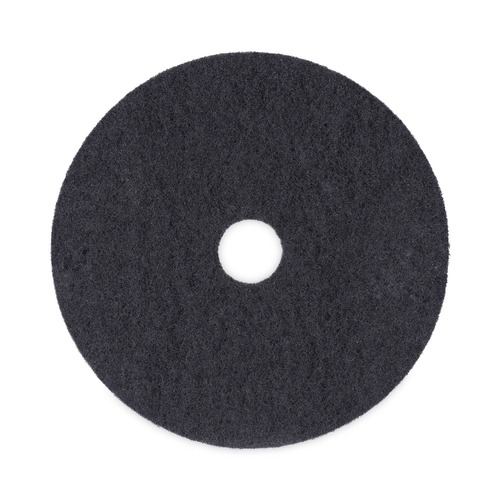Floor Pads-Stripping | Boardwalk BWK4020BLA 20 in. Diameter Stripping Floor Pads - Black (5/Carton) image number 0