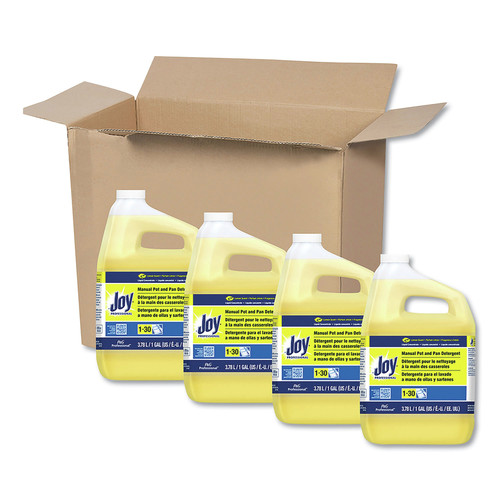 Dishwashing Detergents | Joy 57447 1 Gallon Bottle Lemon Scent Dishwashing Liquid (4/Carton) image number 0