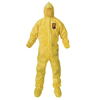 Ansell KCC 00683 A70 Chemical Spray Protection Coveralls - Large/Yellow (12/Carton)