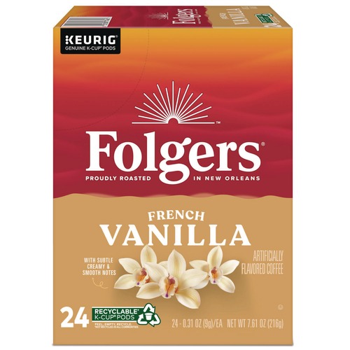 Coffee - Caffeinated | Folgers 5000363991 Coffee K-Cups - French Vanilla (24/Box) image number 0