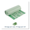 Repro Trash Bags | Stout by Envision E2430E85 13 Gallon 0.85 mil 24 in. x 30 in. EcoSafe-6400 Bags - Green (45/Box) image number 3