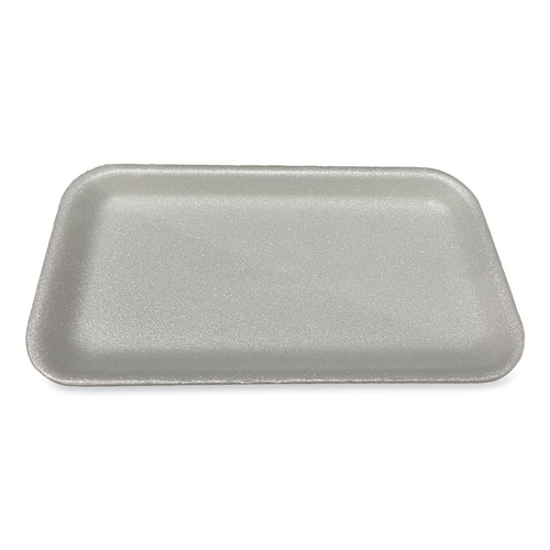 Food Containers & Lids | GEN 17SWH 8.5 in. x 4.69 in. x 0.64 in. #17S Meat Trays - White (500/Carton) image number 0
