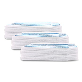 Rubbermaid Commercial HYGEN 2134282 4.75 x 19 Disposable Microfiber Pad - White/Blue Stripes (3/Carton)