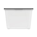 Office Boxes & Bins | Storex 00900U04C 16 Gallon 22.7 in. x 18.25 in. x 12.86 in. Storage Tote - Clear/black image number 4