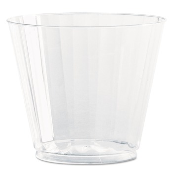 WNA WNA CC9240 9 oz. Classic Crystal Fluted Squat Plastic Tumblers - Clear (240/Carton)