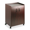 Refreshment Stations | Safco 8953MH 23 in. x 18 in. x 31 in. 3 Shelves Engineered Wood Mobile Refreshment Center - Mahogany image number 0
