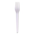 Disposable Forks | Eco-Products EP-S017-W Plantware Individually Wrapped CPLA Cutlery Fork - White (1000/Carton) image number 0