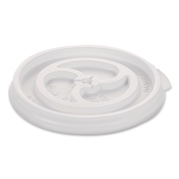 WinCup 222078 Slotted Plastic Lids for 8 oz to 10 oz Hot Cups and Bowls - White (1000/Carton)