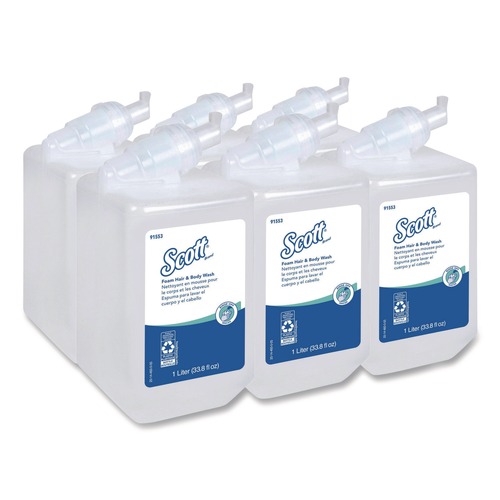Shampoos, Conditioners, & Body Washes | Scott 91553 1000 ml Pro Foam Hair and Body Wash Refill - Floral (6/Carton) image number 0