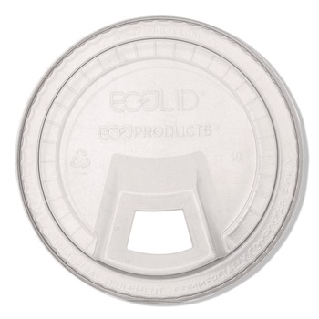 BEVERAGEWARE | Eco-Products EP-FLCS 1000-Piece/Carton GreenStripe 9 - 24 oz. Cold Cup Sip Lids - Clear