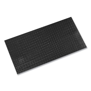 Crown FL 3660KD 36 in. x 60 in. Tuff-Spun Foot-Lover Rectangular Diamond Surface Mat - Black