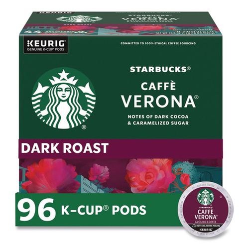 Coffee - Caffeinated | Starbucks 12434951 Coffee K-Cups Pack - Caffe Verona (96/Carton) image number 0