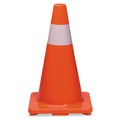 Traffic Safety | Tatco 25500 10 in. x 10 in. x 18 in. Traffic Cone - Orange/Silver image number 0