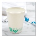 Cups | SOLO 370PLA-PLANET 10 oz. Compostable Paper Hot Cups - White/Green (50/Pack) image number 4