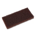 Scouring Pads & Sticks | Boardwalk 7100359808 4.62 in. x 10 in. Heavy-Duty Utility Pad - Brown (10/Carton) image number 1