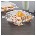 Food Containers & Lids | Dart C90PST3 ClearSeal 8.25 in. x 8.25 in. x 3 in. Hinged-Lid Plastic Containers - Clear (250/Carton) image number 5