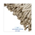 Mop Heads | Boardwalk BWK324C 24 oz. Premium Saddleback Head Cotton Fiber Mop Head - White (12/Carton) image number 6