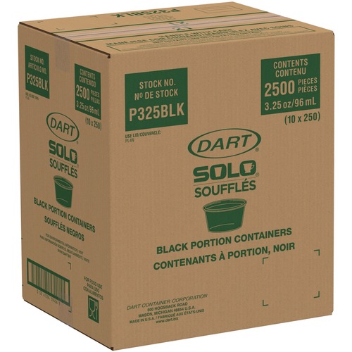 Cups | Dart P325BLK 3.25 oz. Polystyrene Portion Cups - Black (2500/Carton) image number 0