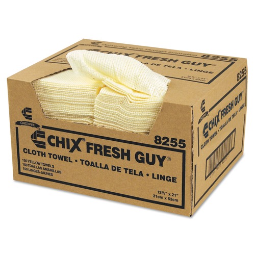Cleaning Cloths & Wipes | Chix 8255 13.5 in. x 13.5 in. Fresh Guy Towels - Yellow (150/Carton) image number 0