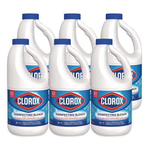 Bleach | Clorox CLO32260 43 oz. Bottle Concentrated Regular Disinfecting Bleach (6/Carton) image number 0