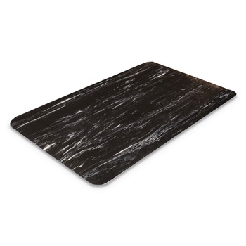 Crown CU 3660BK 36 in. x 60 in. Cushion-Step Marbleized Rubber Surface Mat - Black