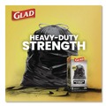 Drawstring & Kitchen Bags | Glad 78966 30 in. x 33 in. 1.05 mil 30 Gallon Three-Ply Drawstring Trash Bags - Black/Large (28/Box) image number 4