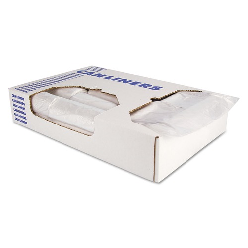 High-Density Trash Bags | Heritage Z4824RN R01 24 in. x 24 in. 6 mic 10 gallon High-Density Waste Can Liners - Natural (1000/Carton) image number 0