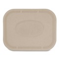Food Containers & Lids | World Centric TRLSC10LF 7.8 in. x 10.1 in. x 0.5 in. Paper Fiber Lids for Fiber Containers - Natural (400/Carton) image number 0