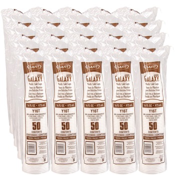 Dart Y16T 16 oz. High-Impact Polystyrene Cold Cups - Translucent (20 Sleeves/Carton)