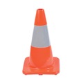 Traffic Safety | Tatco 25500 10 in. x 10 in. x 18 in. Traffic Cone - Orange/Silver image number 2