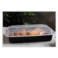 Food Containers & Lids | Pactiv Corp. NC989B Newspring VERSAtainer 58 oz. 8.5 in. x 11.5 in. x 2.5 in. Rectangular Plastic Microwavable Containers - Black/Clear image number 2