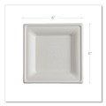 Perforated Roll & Hand Towels | Eco-Products EP-P021NFA 6 x 6 Vanguard Renewable and Compostable Sugarcane Plates - White (500/Carton) image number 1