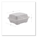 Food Containers & Lids | Eco-Products EP-HC6NFA Vanguard 6 in. x 6 in. x 3 in. Renewable and Compostable Sugarcane Clamshells - White (500/Carton) image number 3