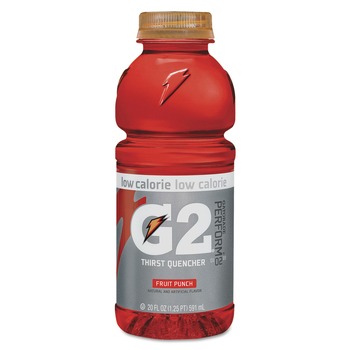 Gatorade QUA20405 G2 Perform 02 20 oz Bottle Low-Calorie Thirst Quencher - Fruit Punch (24/Carton)